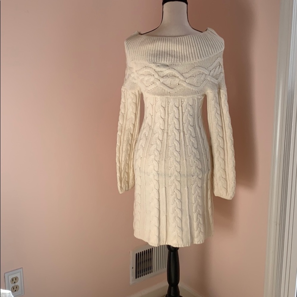 Moda International cable knit sweater dress